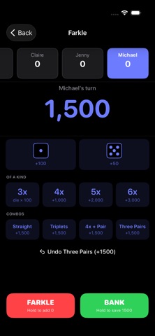 Score Farkle iPhone screenshot