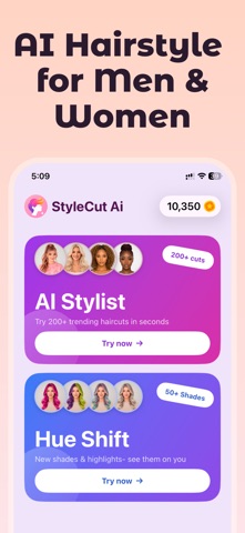 StyleCut AI: AI HairCut Filter iPhone screenshot