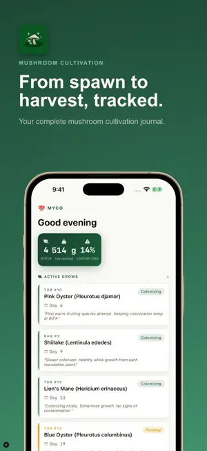 Mushroom Grow Log - Myco screenshot 1