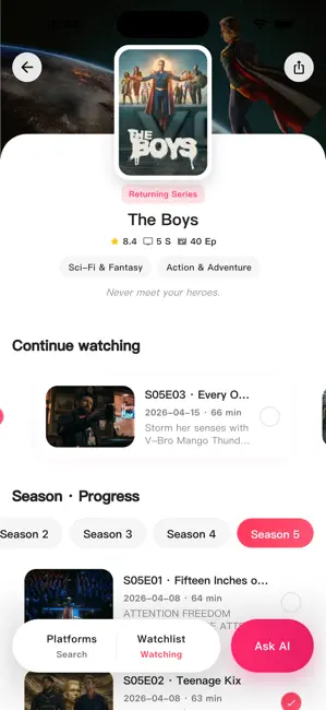 TV Time: Track Shows & Drama iPhone screenshot 2