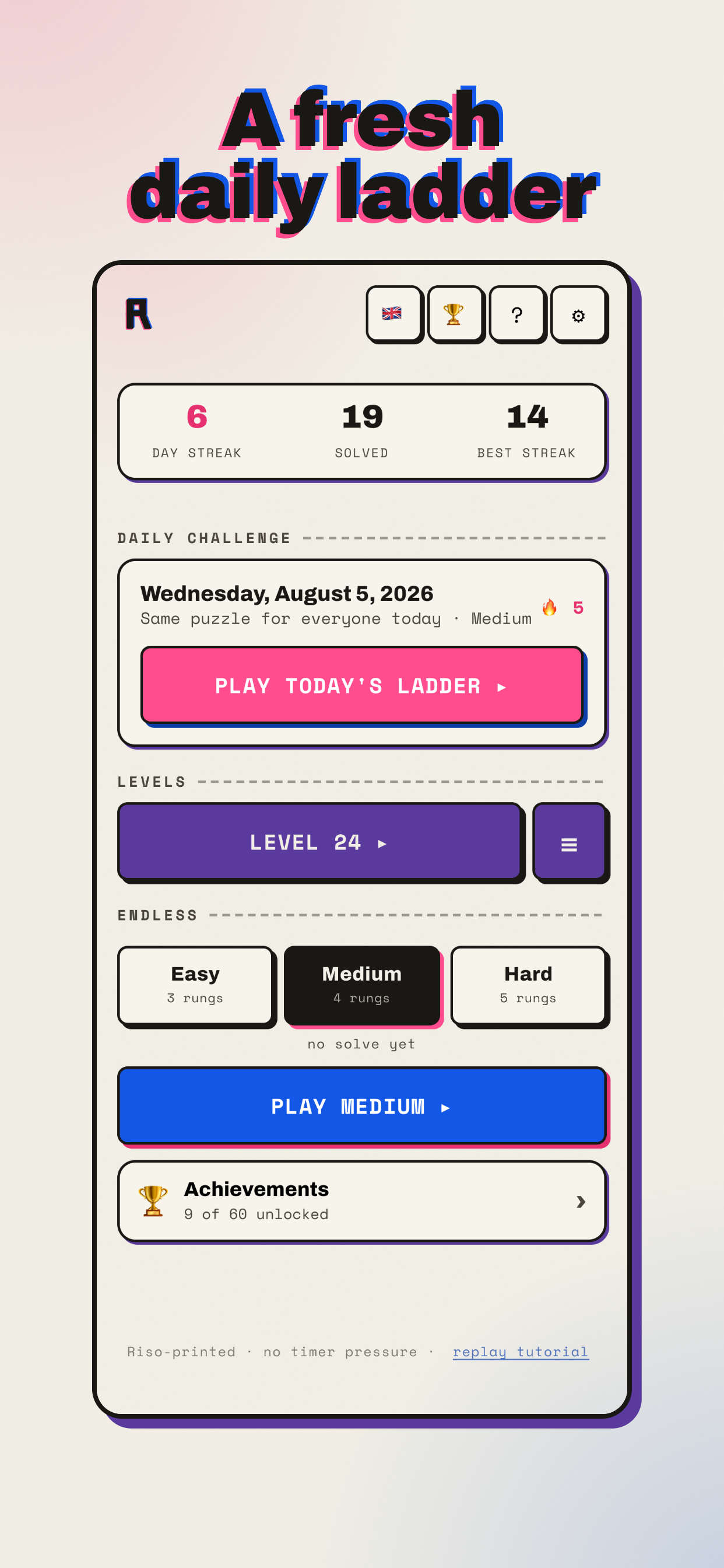 Rungs: Word Ladder Game