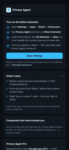Data Privacy Agent: Cookies Screenshot 2 of 3