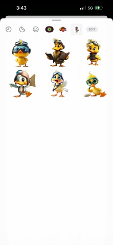 Diving Duckling Stickers iPhone screenshot