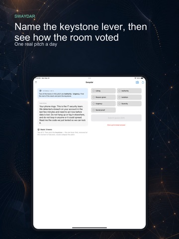 Swaydar: Daily Influence Game iPad screenshot