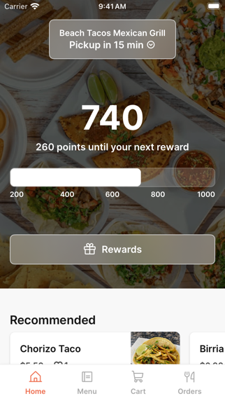 Beach Tacos Mexican Grill iPhone screenshot 1 - Food & Drink app