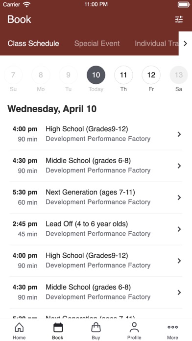 Development PerformanceFactory Screenshot