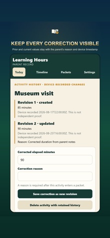 Homeschool Hours & Attendance iPhone screenshot