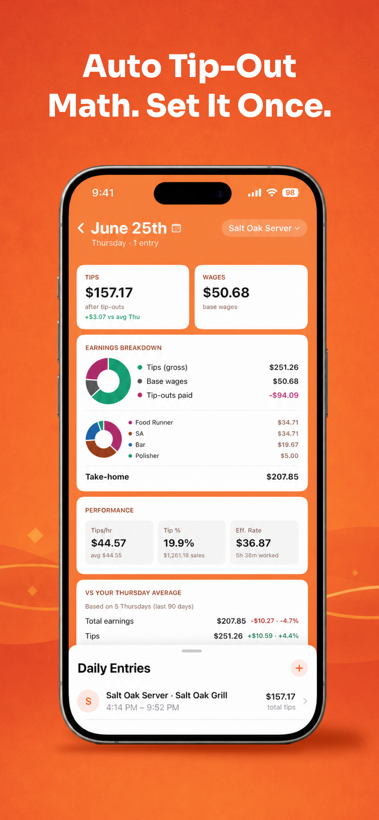 tiptap: Server Tip Tracker screenshot 3