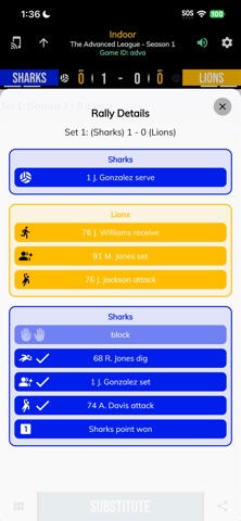 BT Volleyball Stats screenshot