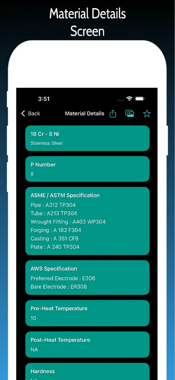 Screenshot #3 pour ASME Materials and Electrodes