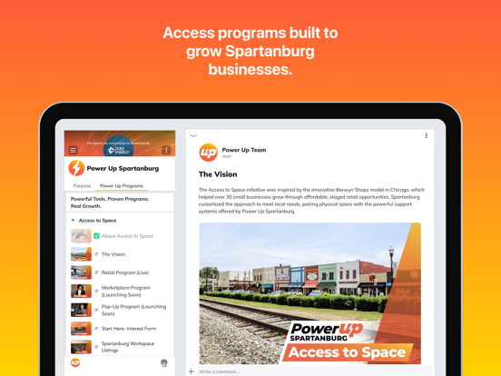 Power Up Spartanburg iPad screenshot 2 - Social Networking app