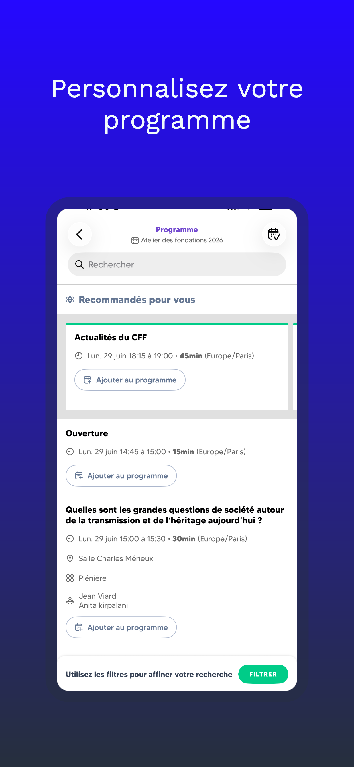 CFF - Vos évènements
