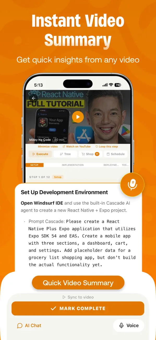 Screenshot #1 pour Stepwise: AI Tutorial Planner