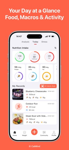 CalMind: AI Calorie Counter iPhone screenshot