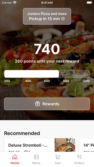 Juniors Pizza iPhone screenshot 1 - Food & Drink app