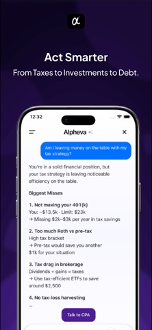 Alpheva AI: Financial Advisor iPhone screenshot