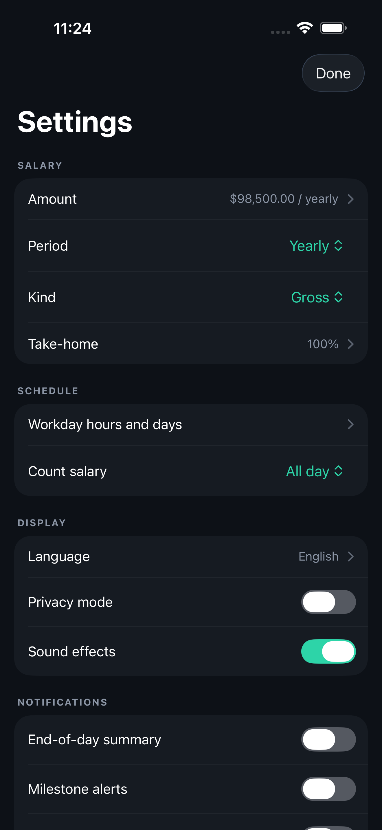Payee: Live Salary Tracker