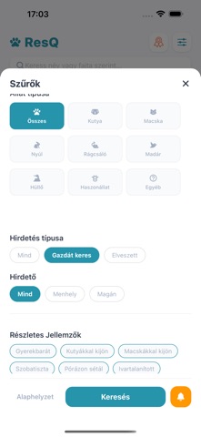 ResQ animal adoption iPhone screenshot