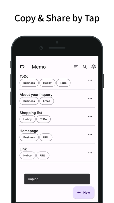 Memo: copy & share templates Screenshot