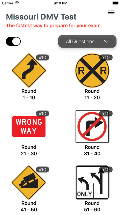 Missouri DMV Practice 2025 Screenshot
