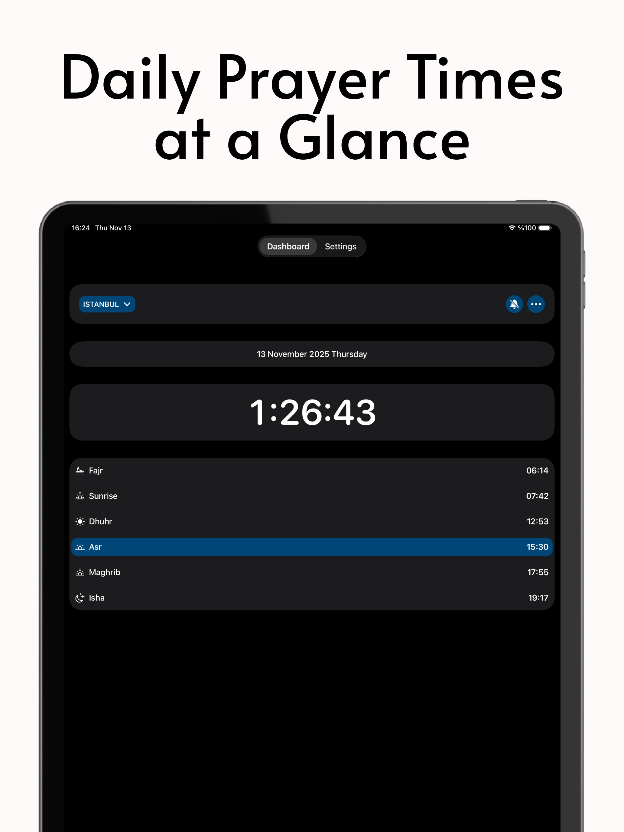 Prayer Times & Notifications