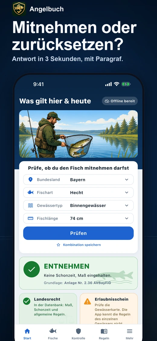 Angelbuch: Schonzeiten & Maße screenshot 1