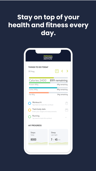 Personal Coaching App Screenshot