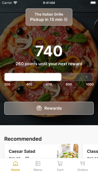 The Italian Grille iPhone screenshot 1 - Food & Drink app