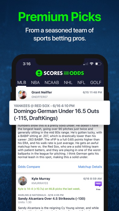 Scores and Odds Sports Betting Screenshot