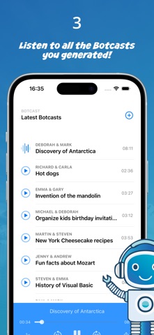Botcast: Podcast Generator AI iPhone screenshot