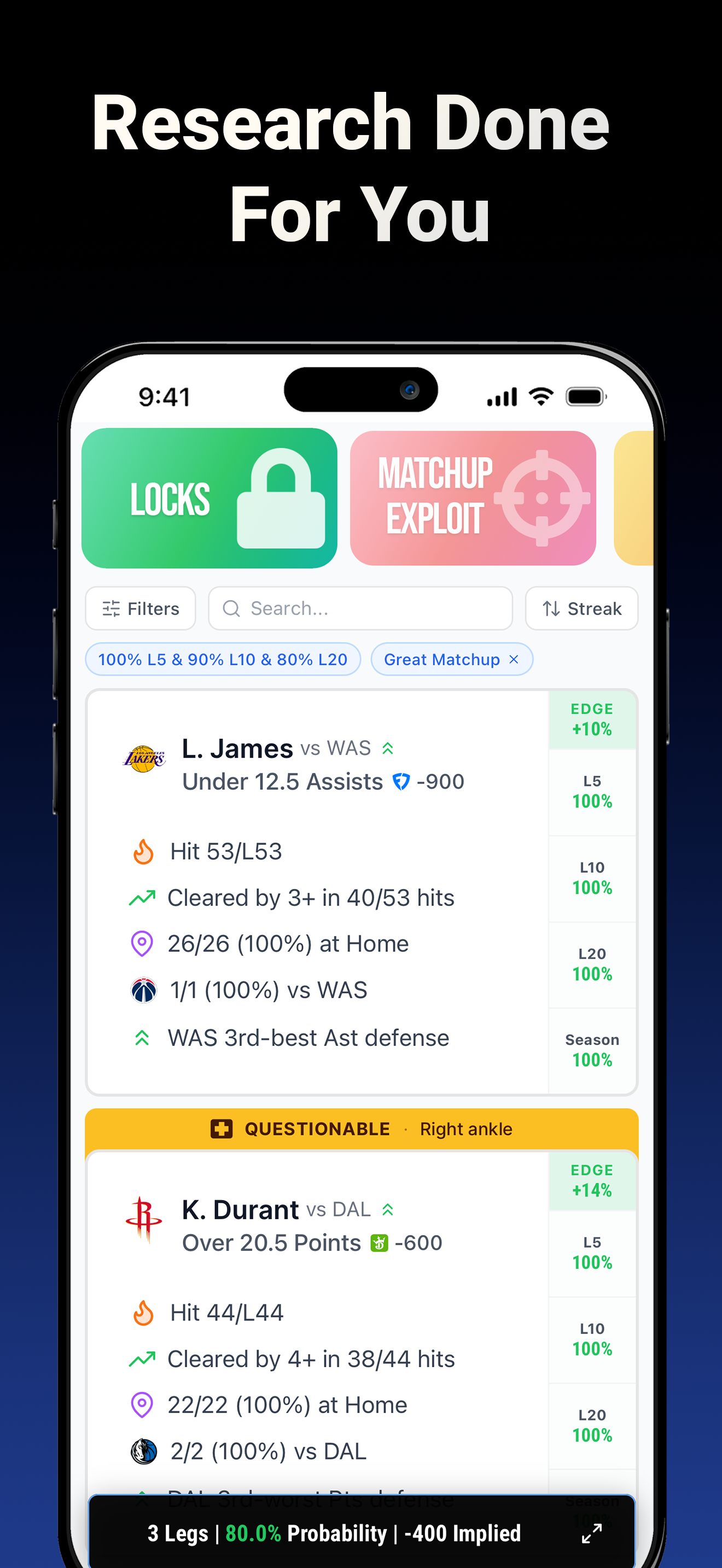Parlay Analyzer: Player Props screenshot 3