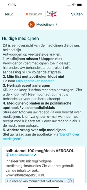 Mijn Dossier Amsterdam UMC iPhone screenshot 6