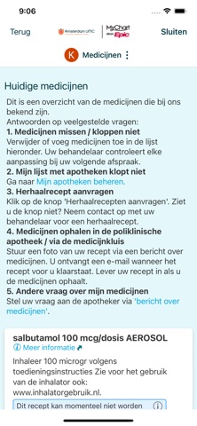 Mijn Dossier Amsterdam UMC iPhone screenshot 6