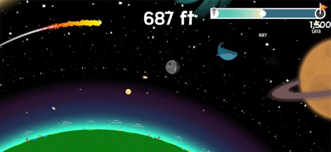 Golf Orbit: Perfect Swing - Explorez un cosmos inattendu où la balle passe devant des références culturelles amusantes comme une baleine spatiale et une station de combat emblématique.