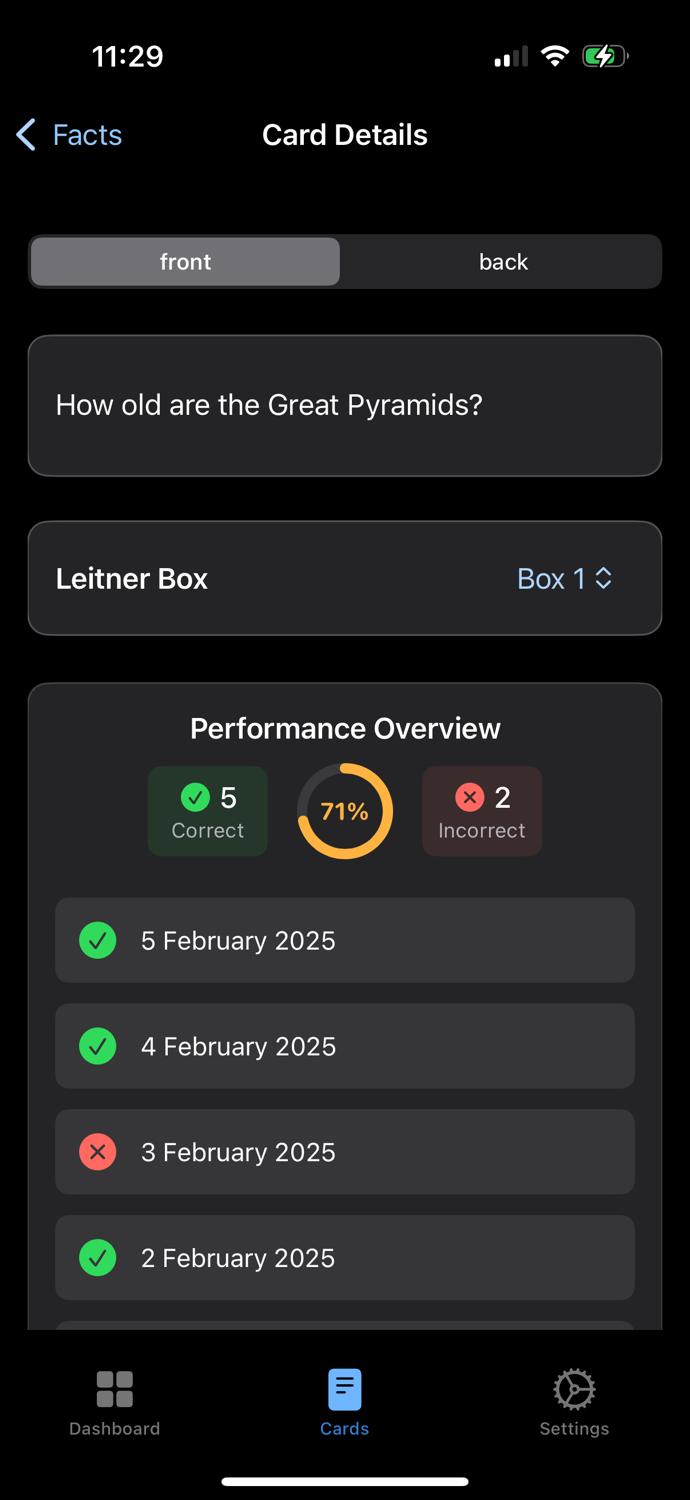 Flashback - flashcard app