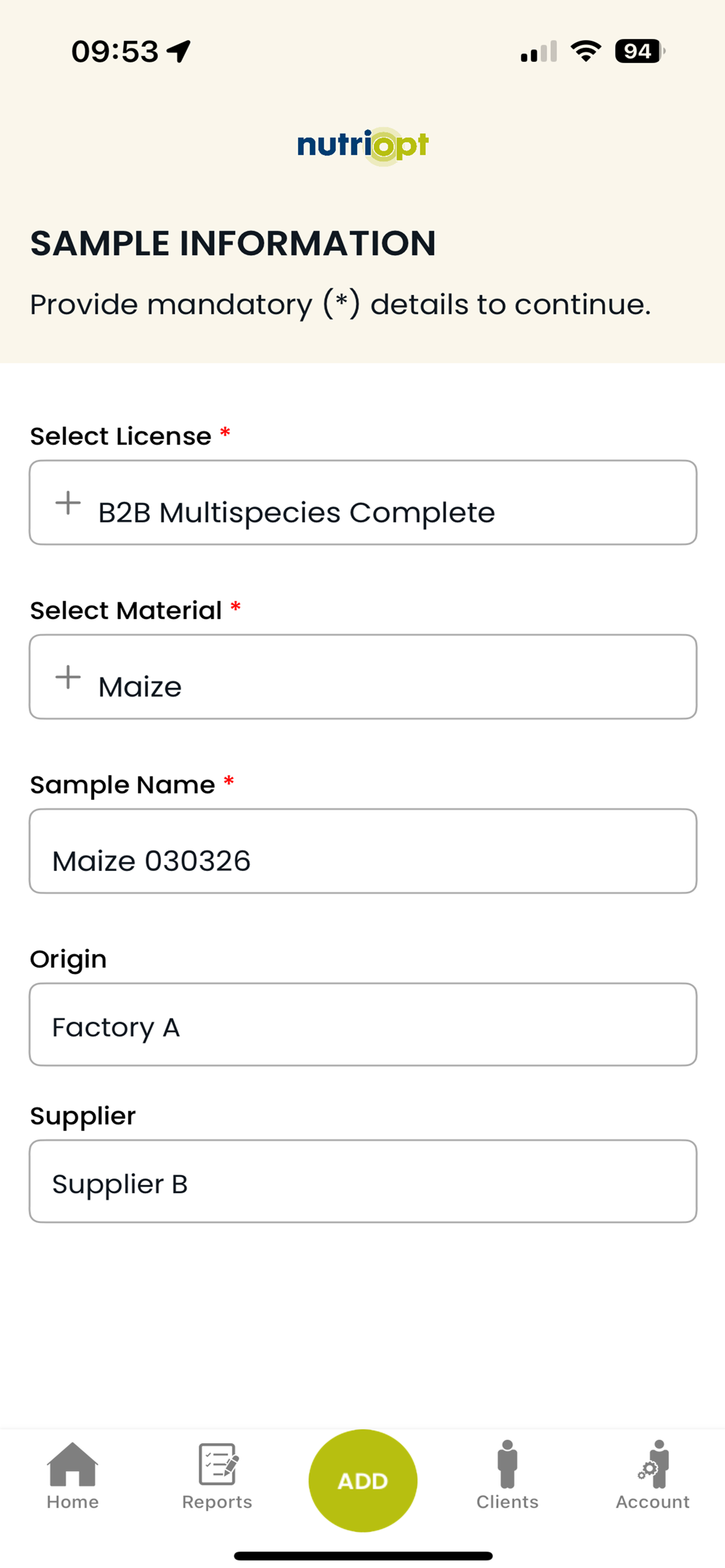 NutriOpt On-Site Adviser screenshot 3
