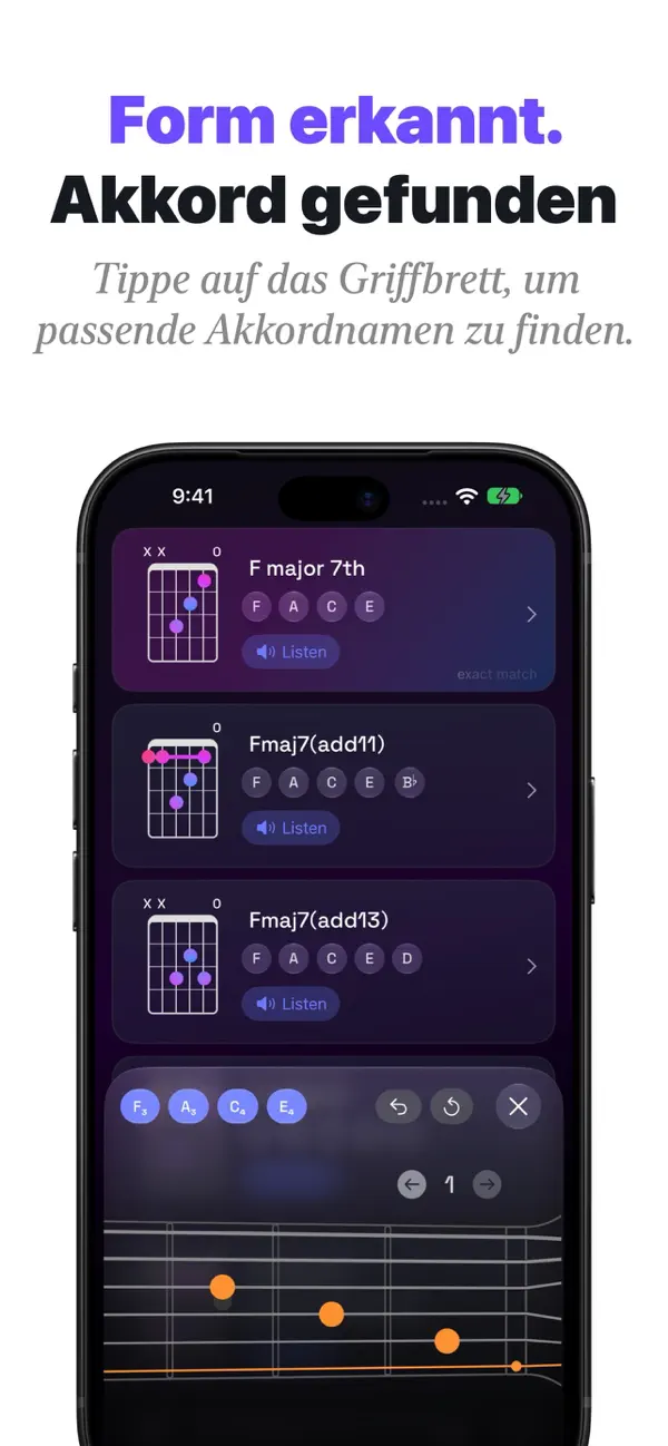 Akkorde & Tuner: Guitar Wiz iPhone App Screenshot 6 – Musik