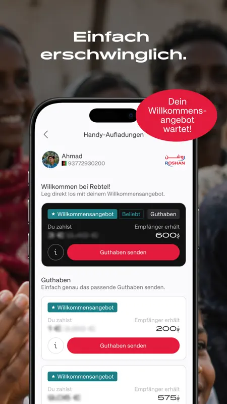 Rebtel: Aufladungen und Anrufe screenshot 2 of 6