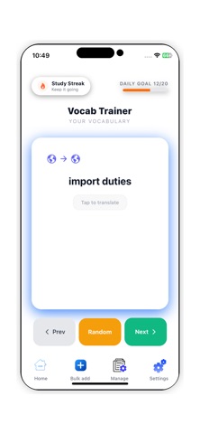 Vocabel Trainer Language Cards Screenshot 1 of 8