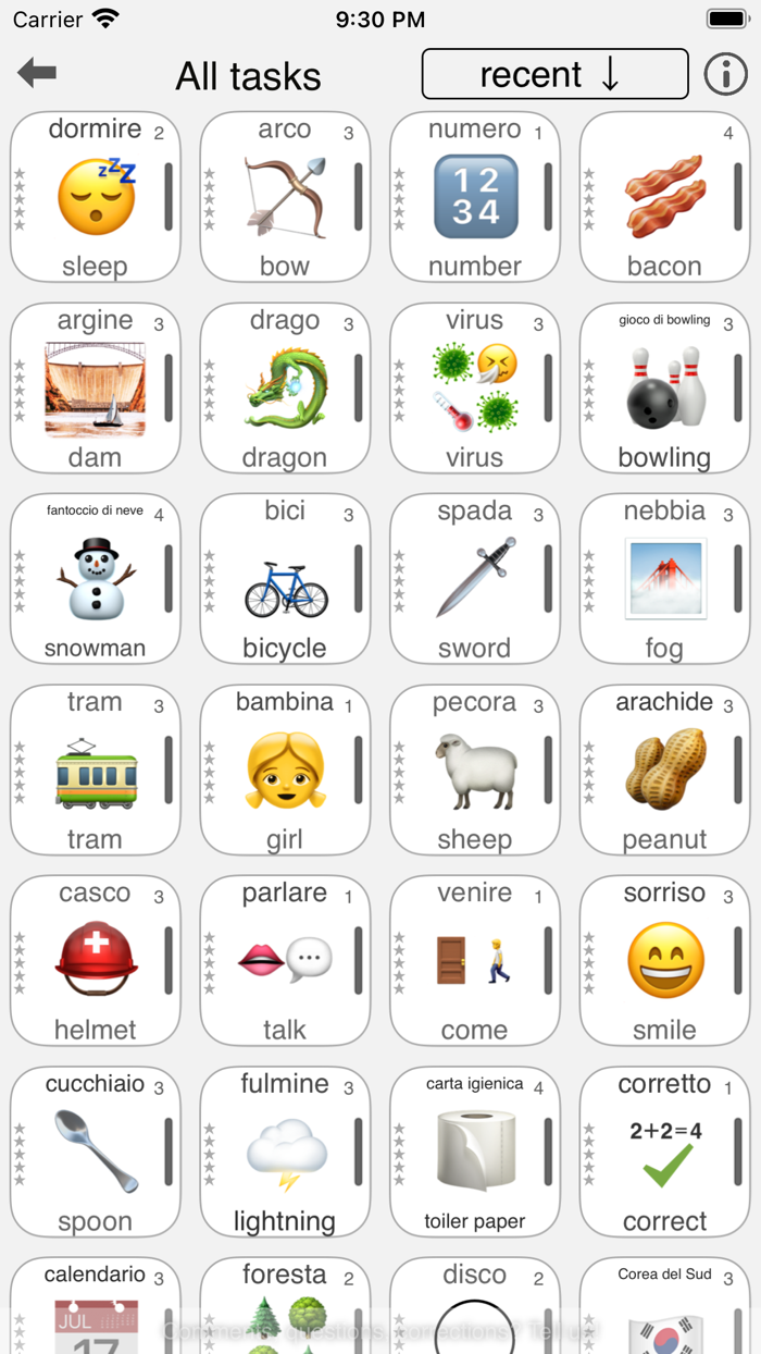 Italian - learn words easily