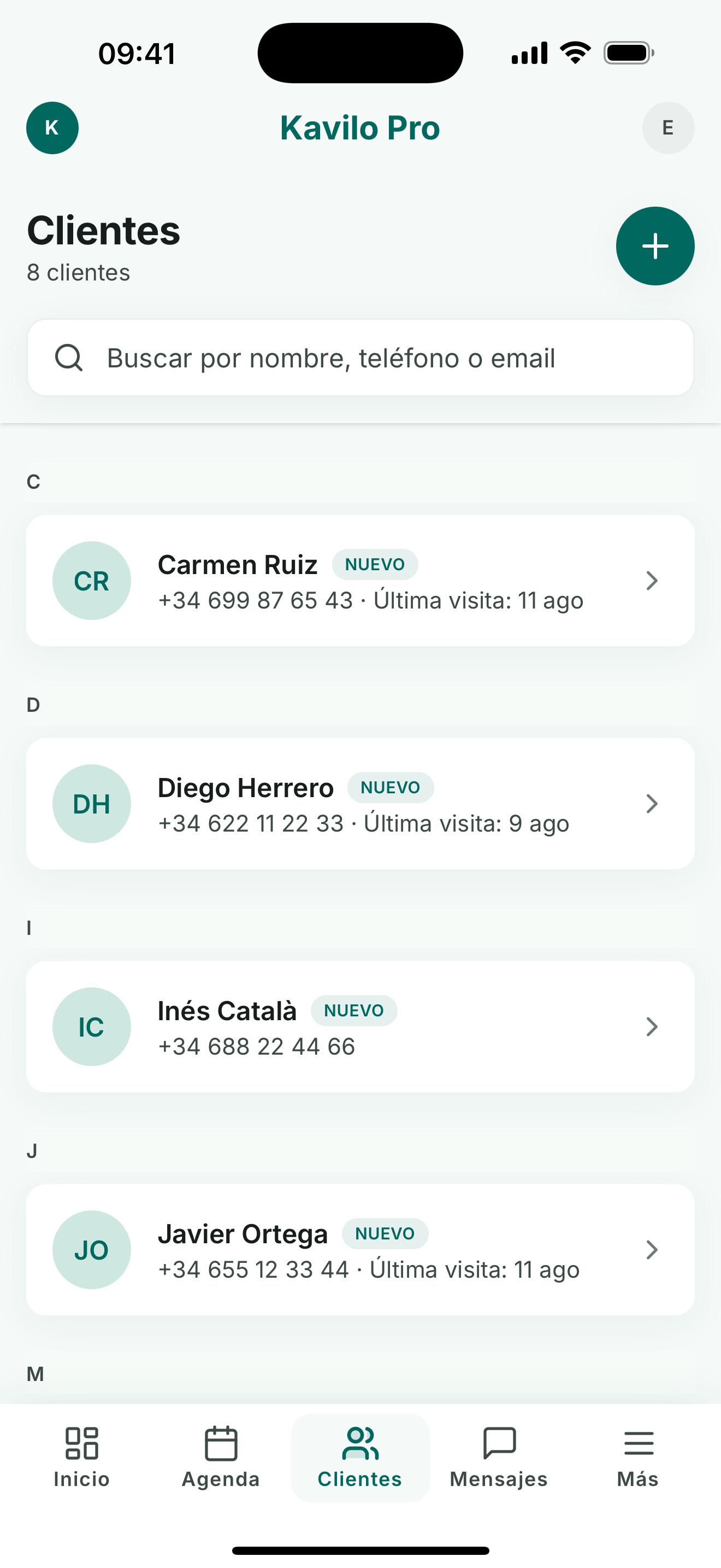 Kavilo Pro · Gestión citas screenshot 2
