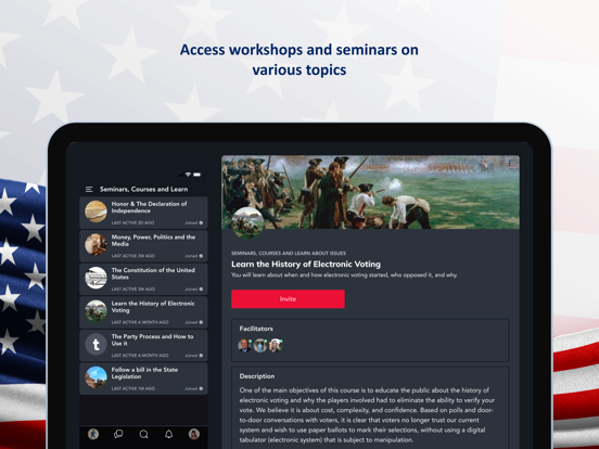 Patriots In Action iPad screenshot 2 - Education app