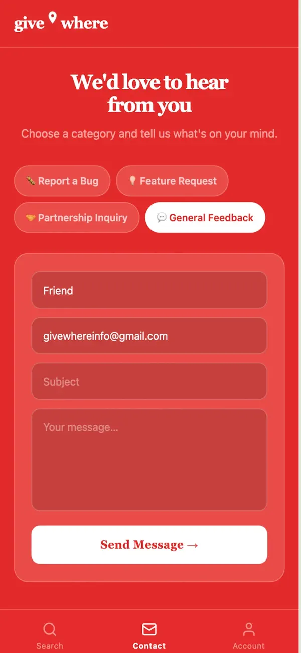 giveWhere Screenshot 5