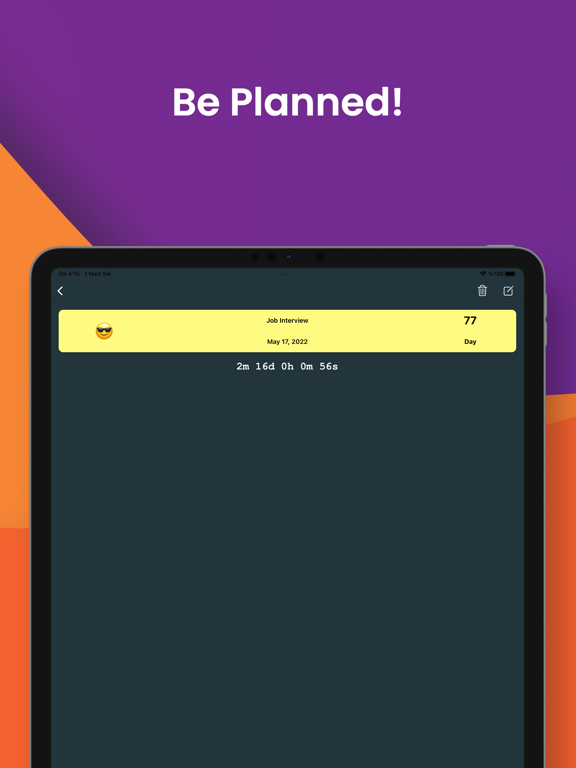 Event Countdown Reminders iPad screenshot 2 - Utilities app
