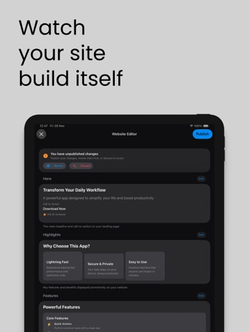 Siteify - Website Builder iPad screenshot