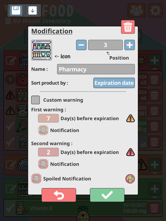 Your Food - No Waste Inventory iPad screenshot 7 - Productivity app