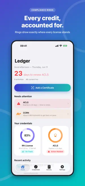 Ledger: Credential Tracker screenshot 1