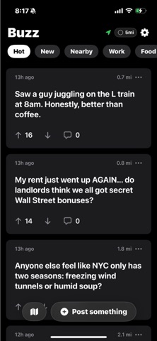 Buzzzy iPhone screenshot