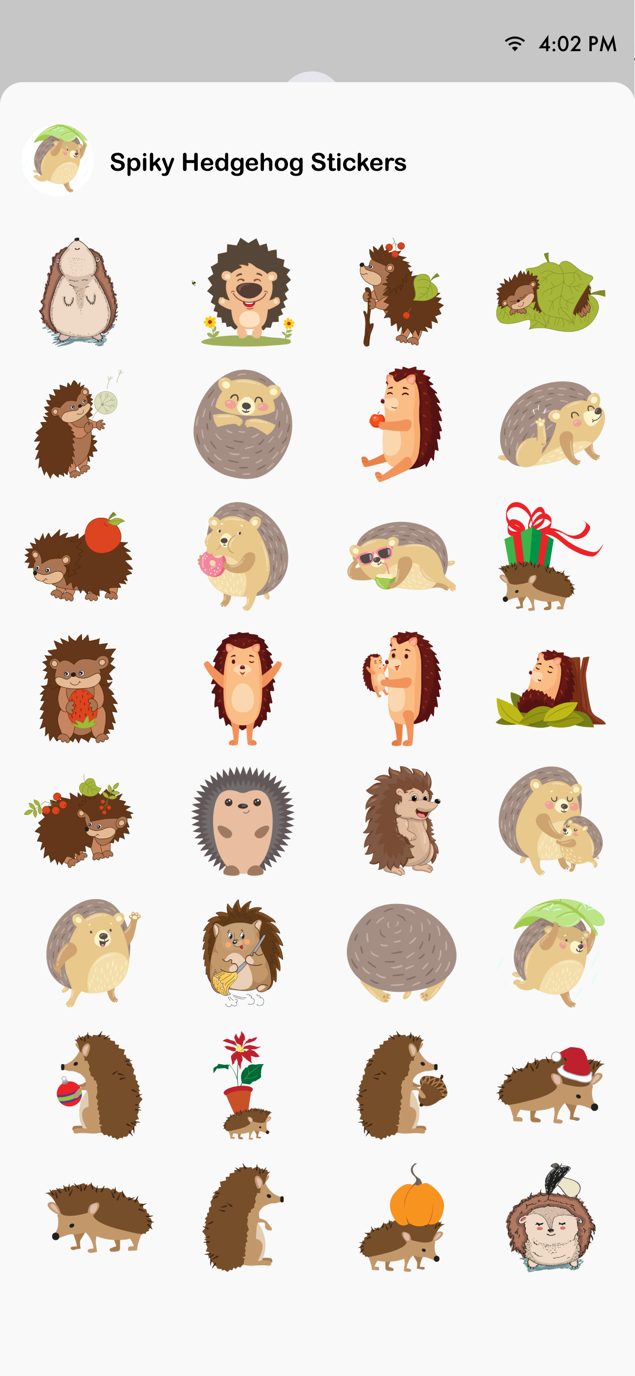 Spiky Hedgehog Stickers screenshot 2