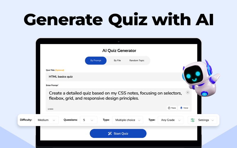 AI Quiz Maker: Test Generator iPhone screenshot